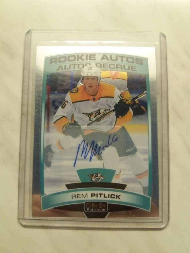 2019-20 O-Pee-Chee Platinum Rookie Autos Rem Pitlick