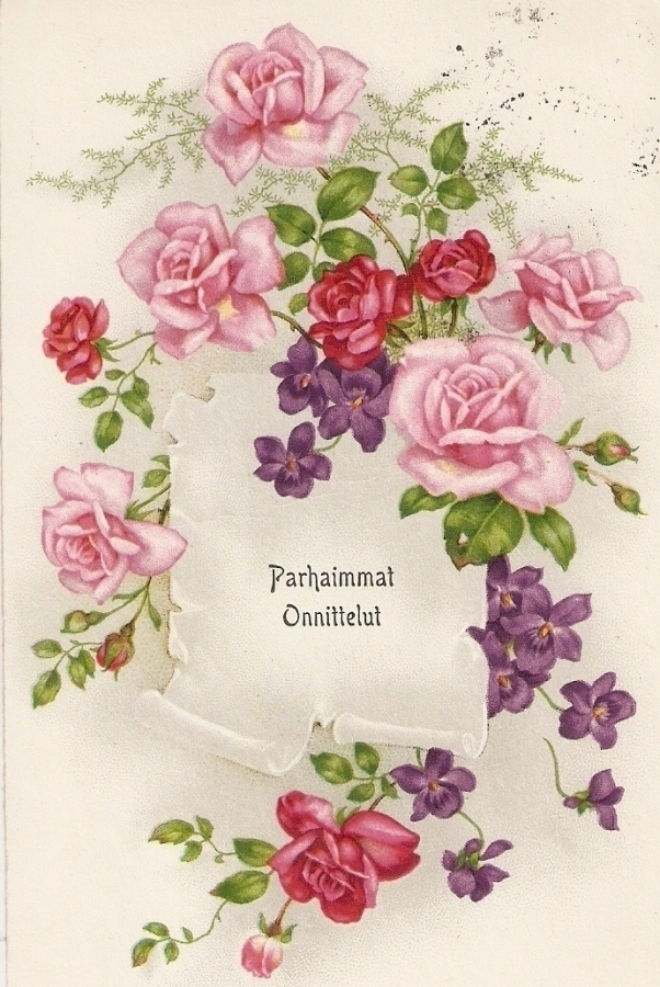 Ruusut ja orvokit. Parhaimmat Onnittelut. Kulk.v.1942