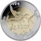 5 € 2007 Suomen Itsenäisyyden 90-vuotis juhlaraha BU - pikkukuva 2