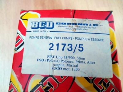 Fiat Uno, FSO Polttoainepumppu BCD 2173/5, 509-2173