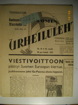 Suomen Urheilulehti Nro 14/1941 (16.3)