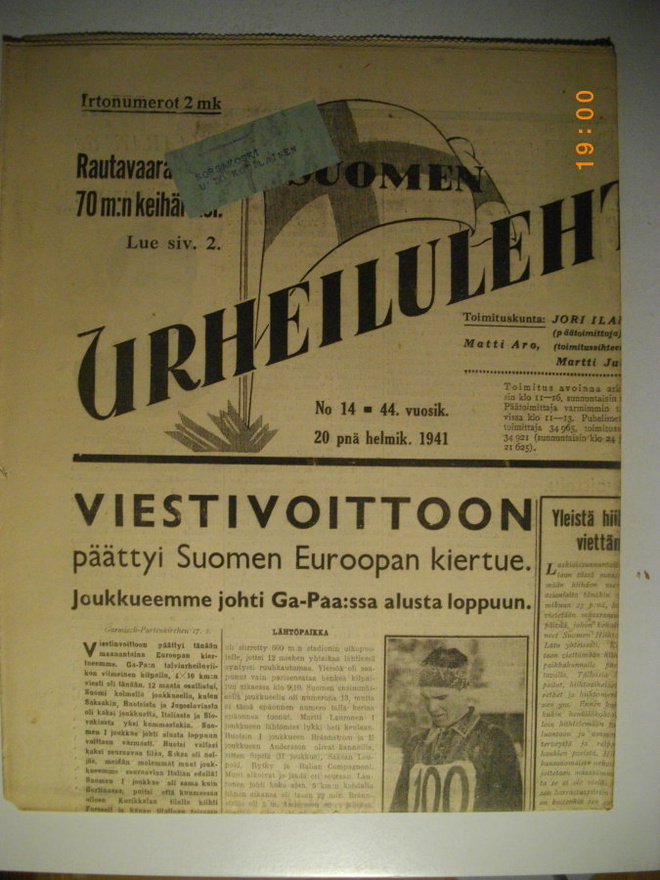 Suomen Urheilulehti Nro 14/1941 (16.3)