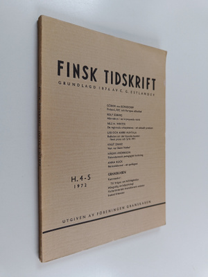 Finsk tidskrift H. 4-5 1972
