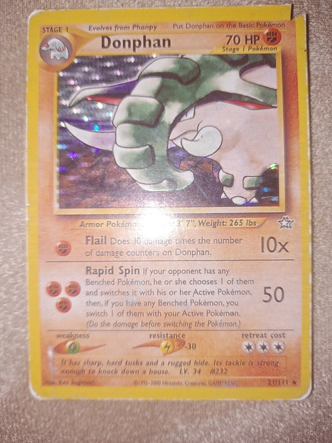 Donphan 21/111 Neo Genesis HOLO rare card