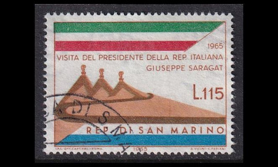 San Marino 849 o Italian presidentin vierailu (1965)