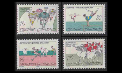 Liechtenstein 947-50 ** Kesäolympialaiset Soul (1988)