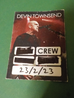 DEVIN TOWNSEND CREW BACKSTAGEPASSI VUODELTA 2023