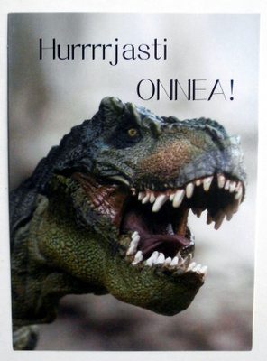 Dinosaurus onnittelu kortti - uusi