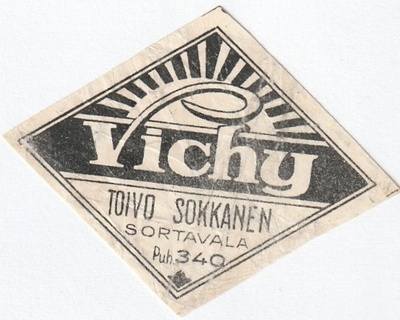 VANHA JUOMA ETIKETTI - VICHY T.SOKKANEN SORTAVALA  (K13-S38)