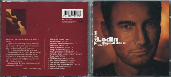 TOMAS LEDIN . CD-LEVY . SÅNGER ATT ÄLSKA TILL 1972 - 1997