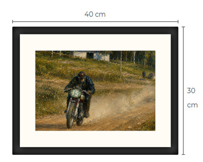 Uusi TT moottoripyörä art print kehystetty 30 cm x 40 cm