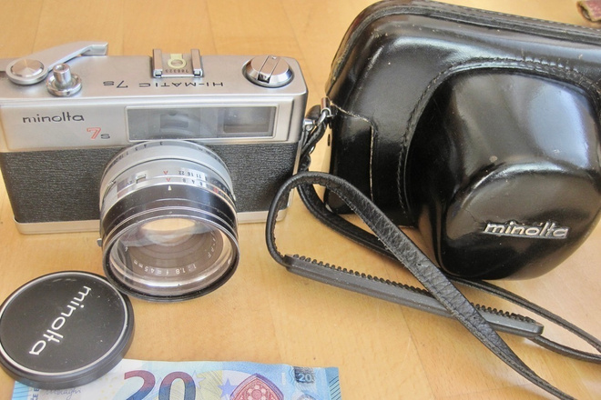 VANHA Kamera Minolta 7s Hi-Matic SIISTI