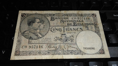 Belgium Belgia 5 Francs 1938 F