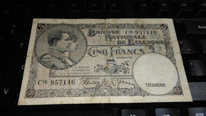 Belgium Belgia 5 Francs 1938 F
