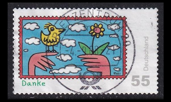 Saksa 2668 o Tervehdysmerkki lintu ja kukka (2008)