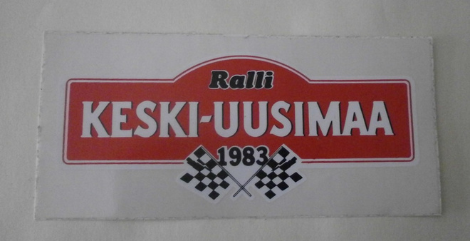 Keski-Uusimaa ralli 1983, vanha käyttämätön tarra