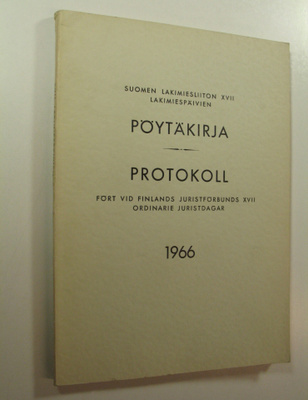 Suomen lakimiesliiton lakimiespäivien pöytäkirja 1966