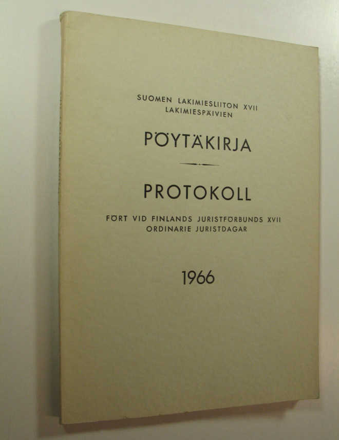 Suomen lakimiesliiton lakimiespäivien pöytäkirja 1966