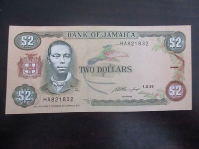 JAMAICA 2 DOLLARS 1993 (K12-90)