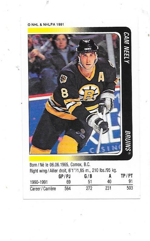 1991-92 NHL Panini #176 Cam Neely  Boston Bruins