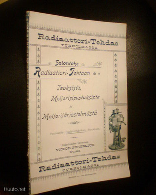 RADIAATTORI-TEHDAS TUKHOLMASSA ( 1 p. 1901 Turku ) Sis.pk