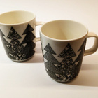 Marimekko Oiva Kuusikossa mukit mustavalkoinen 2 kpl - pikkukuva 1