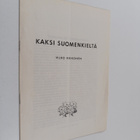 Vilho Rikkonen : Kaksi suomenkieltä - pikkukuva 1