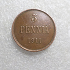 5  penniä   1911   kulkematon   kl 9 - pikkukuva 1