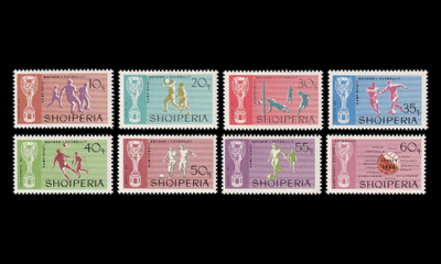 Albania 1071-8 ** Jalkapallon MM-kisat Englanti (1966)