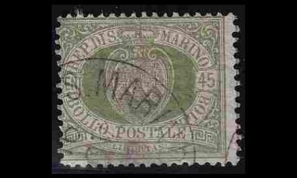 San Marino 18 o Vaakuna 45 C (1892)