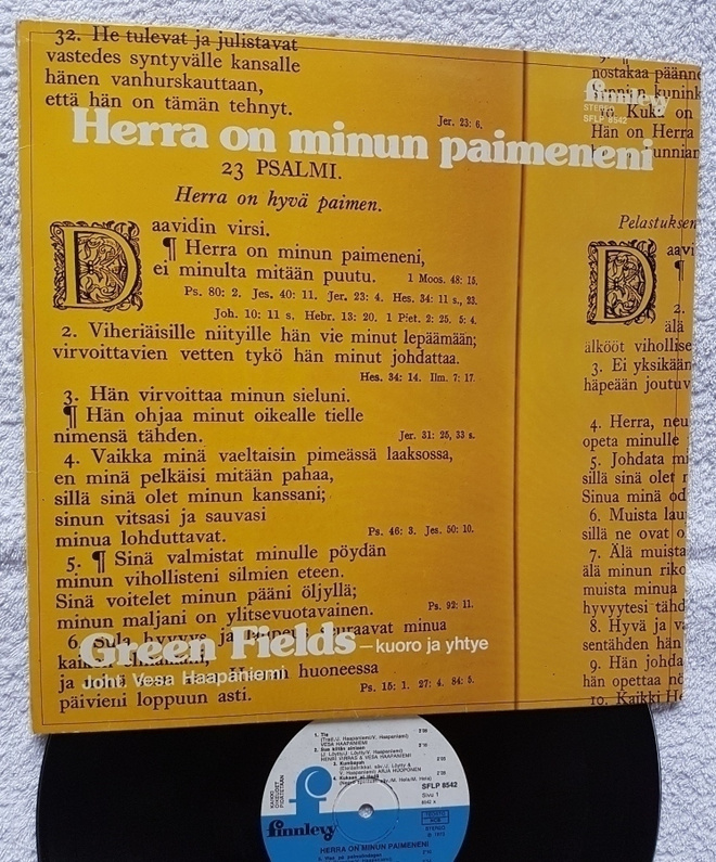 Green Fields -Kuoro Ja Yhtye  – Herra On Minun Paimeneni LP
