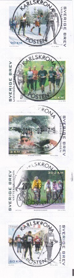 RUOTSI - 2014 Fa 2984/88 VIISILÖ LEIMATTUNA
