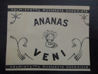 VANHA JUOMA ETIKETTI - ANANAS VENI (K2-S1)