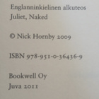 Nick Hornby - Juliet riisuttuna (sid.) - pikkukuva 2