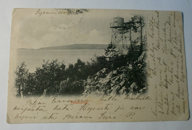 Päijänne, rantaa, näkötorni, vanha mv pk, p. 1910