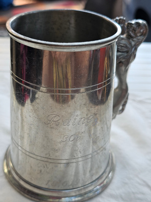 Vintage English Pewter Tankard with Lion Handle – Sheffield,