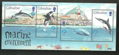 VALAAT merieläimet eläinaiheinen blokki GIBRALTAR 1998 **