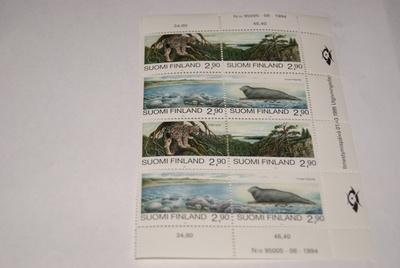 Postituore puolikas Suomi-Venäjä yhteisjulkaisuarkki 1995**