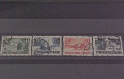 1938 POSTIN 300V. JUHLA SARJA LEIMATTUNA, LAPE 213-216