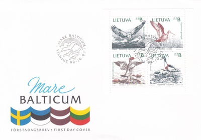 LIETUVA 1992 - MARE BALTICUM FDC KUORI