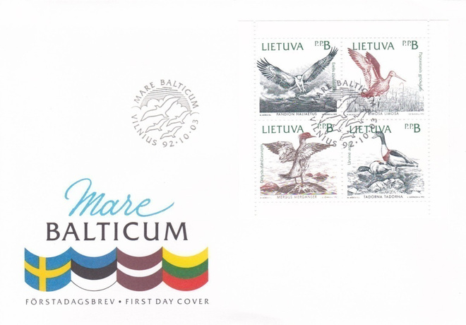 LIETUVA 1992 - MARE BALTICUM FDC KUORI