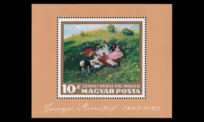 Unkari 2298BL56A ** Maalauksia blokki (1966)