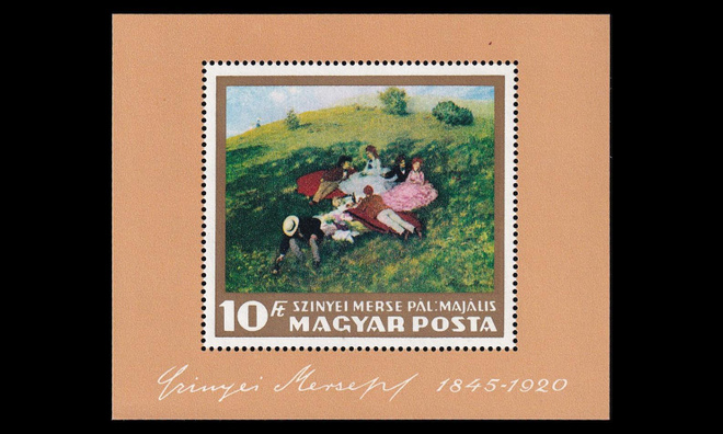 Unkari 2298BL56A ** Maalauksia blokki (1966)