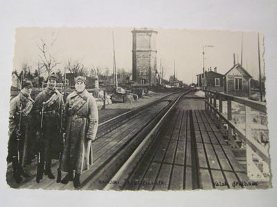 VANHA Postikortti Rajajoki Rautatiesilta 1920-luku