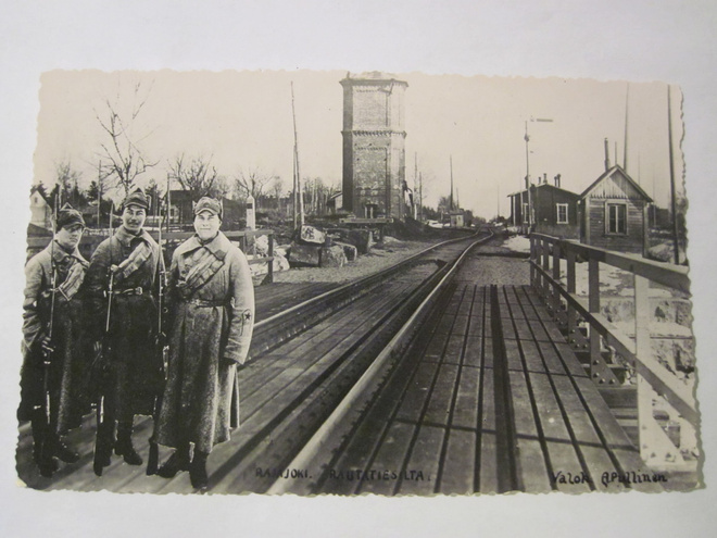 VANHA Postikortti Rajajoki Rautatiesilta 1920-luku