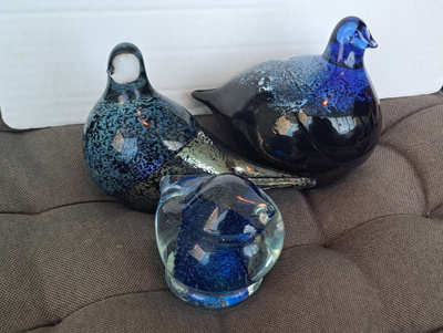 Käsintehdyt lasilinnut -Art Glass Team,Haparanda Glasbruk&VK