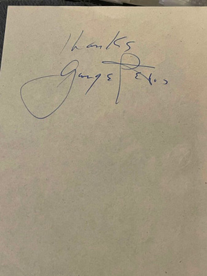Giorge Pettus nimikirjoitus paperilla