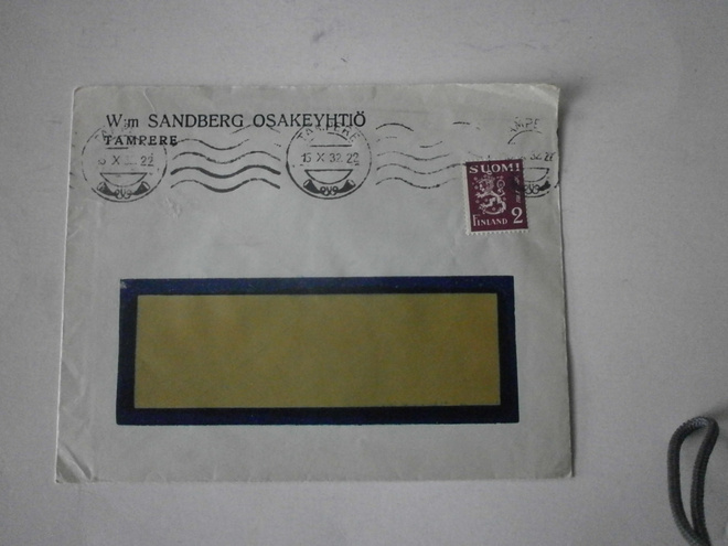 Tampere, W:m Sandberg Osakeyhtiö 15.10.1932
