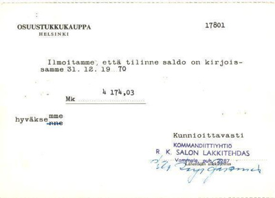 FIRMAKORTTI R K SALON LAKKITEHDAS VAMMALA