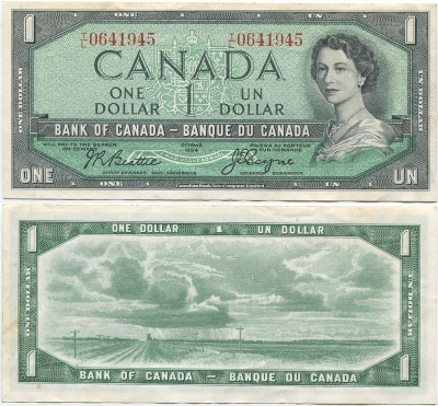 Kanada 1 Dollar 1954 (P-74a) XF++